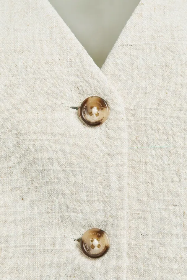 Holland Cooper Waistcoats Women Hampton Waistcoat Natural Linen Holland Cooper Waistcoats Women Hampton Waistcoat Natural Linen