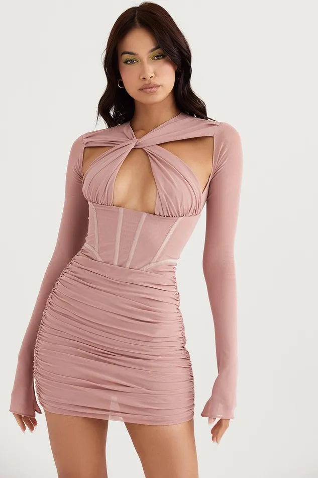 House Of CB AdannaBlush Corset Mini Dress 8211 SALE Blush Women Bodycon Dresses