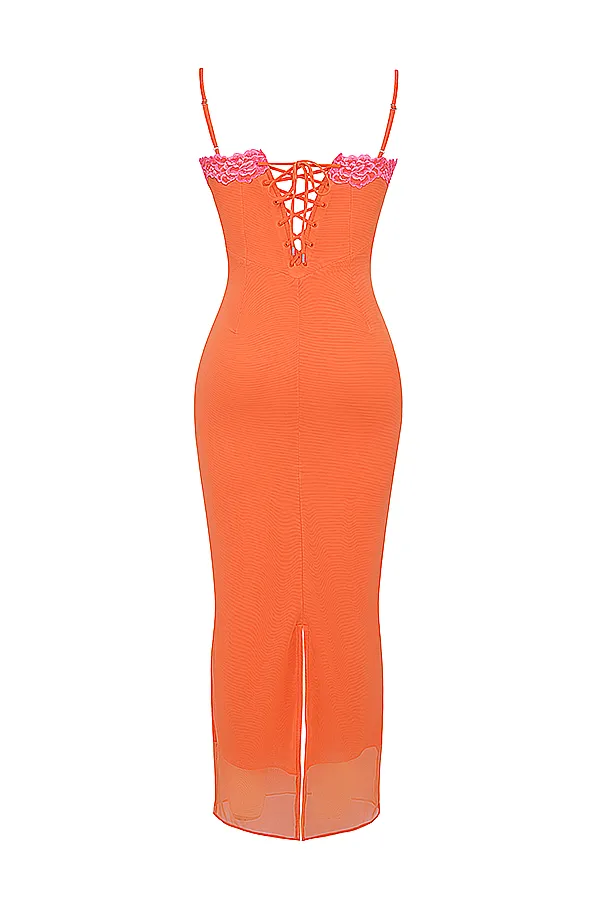 House Of CB AizaFlame Orange Maxi Dress Flame Women Bodycon Dresses