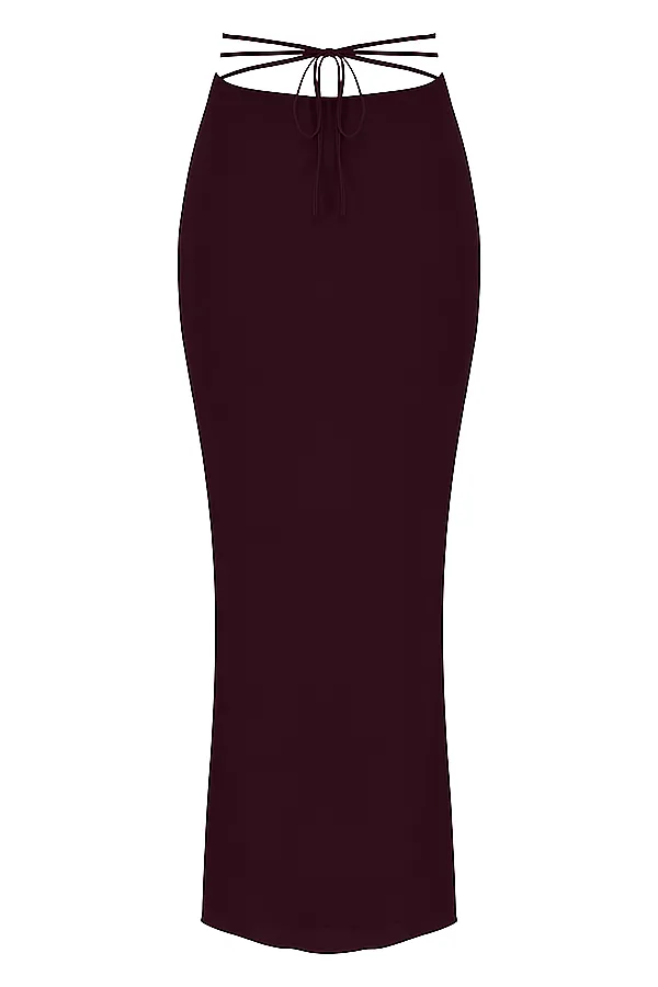 House Of CB AmalfiPrune Cutout Maxi Skirt Prune Women Skirts
