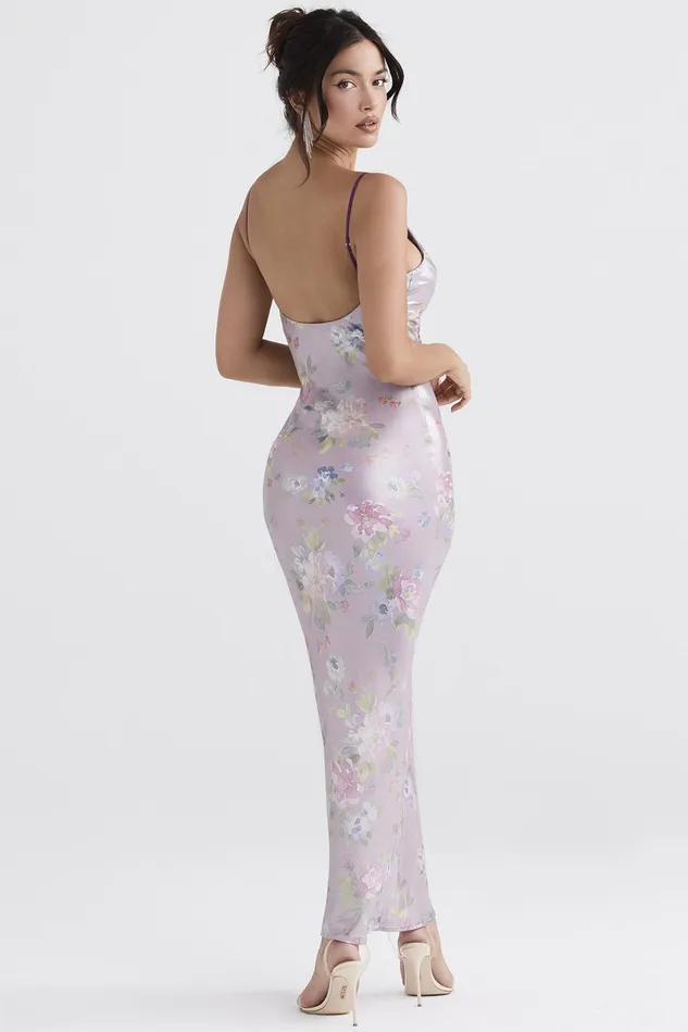 House Of CB AriaMauve Floral Maxi Dress 8211 SALE Mauve Women Bodycon Dresses