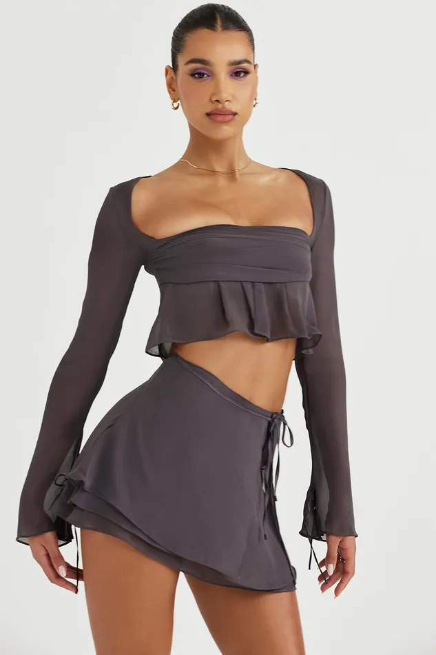 House Of CB AthenaShadow Long Sleeve Floaty Top 8211 SALE Shadow Women Tops
