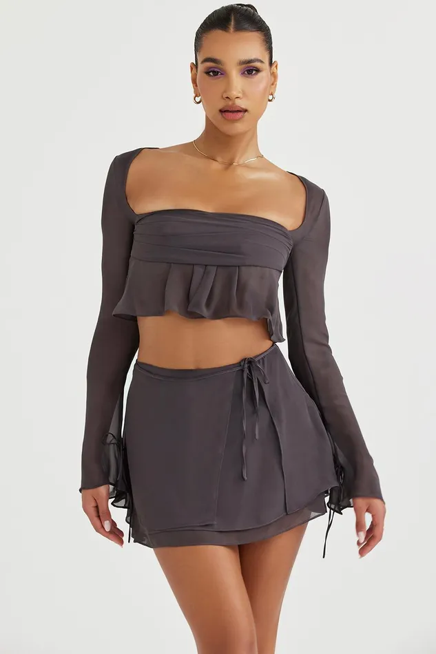 House Of CB AthenaShadow Long Sleeve Floaty Top 8211 SALE Shadow Women Tops