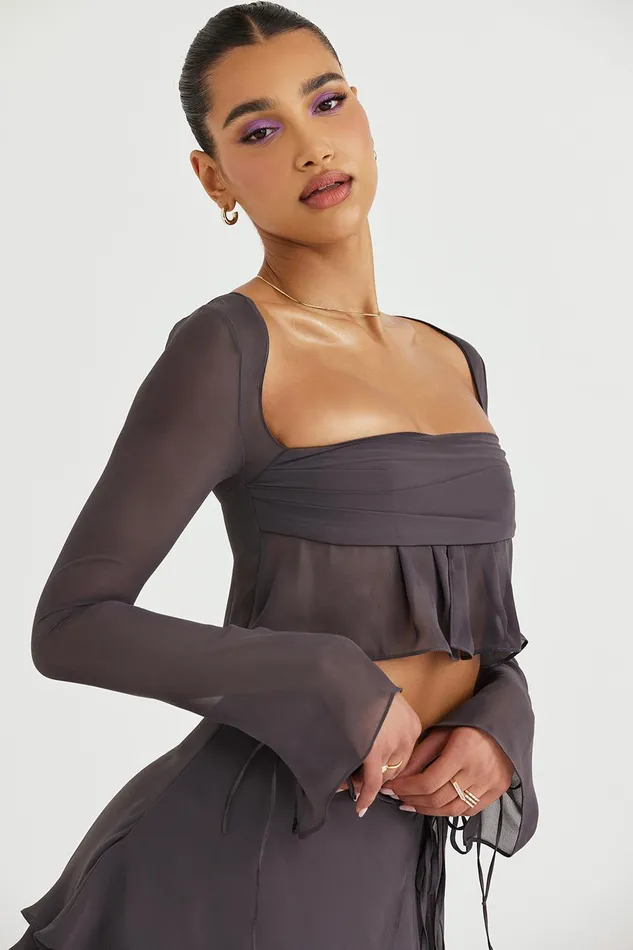 House Of CB AthenaShadow Long Sleeve Floaty Top 8211 SALE Shadow Women Tops