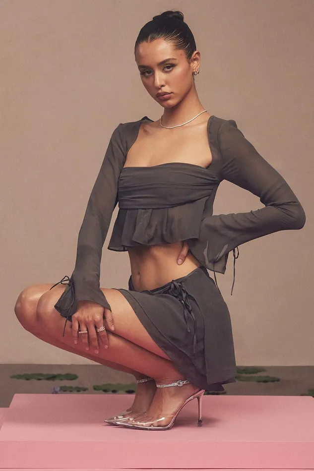 House Of CB AthenaShadow Long Sleeve Floaty Top 8211 SALE Shadow Women Tops