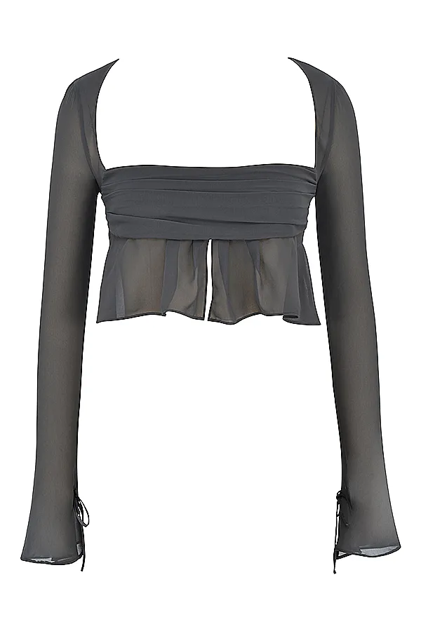 House Of CB AthenaShadow Long Sleeve Floaty Top 8211 SALE Shadow Women Tops