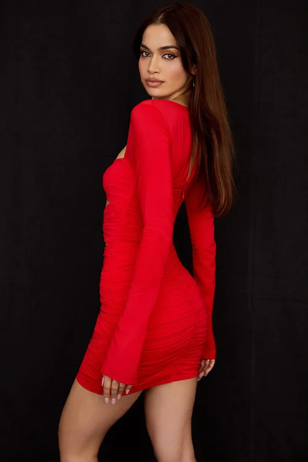 House Of CB CamilleScarlet Real Silk Cutout Mini Dress 8211 SALE Scarlet Women Bodycon Dresses