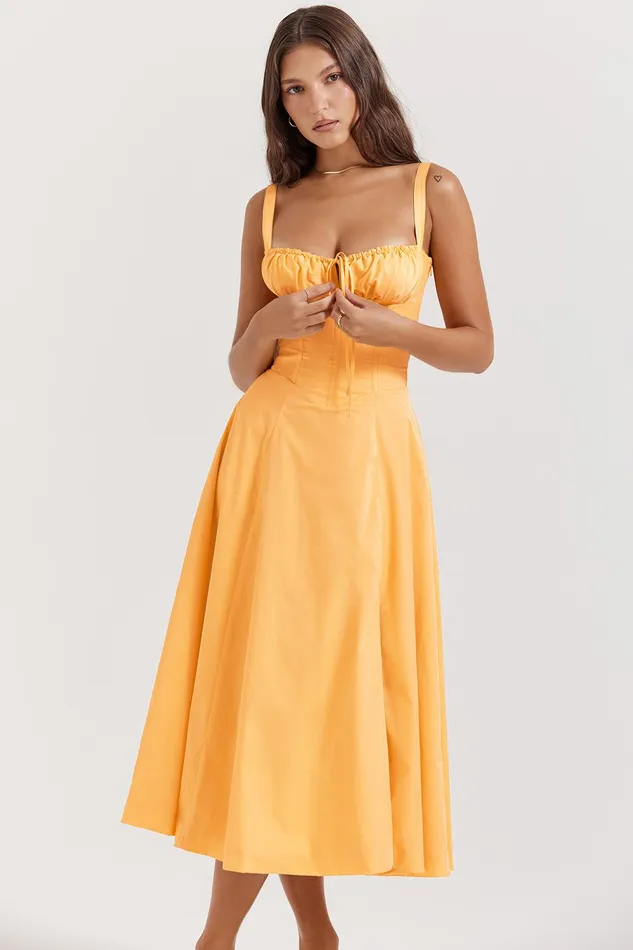 House Of CB CarmenTangerine Bustier Sundress Tangerine Women Corset Dresses