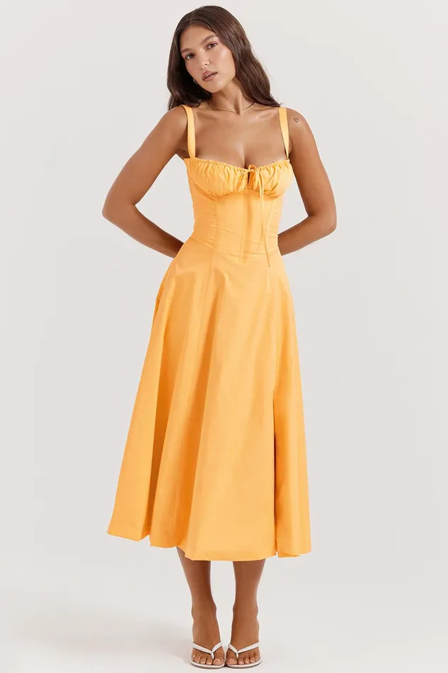 House Of CB CarmenTangerine Bustier Sundress Tangerine Women Corset Dresses