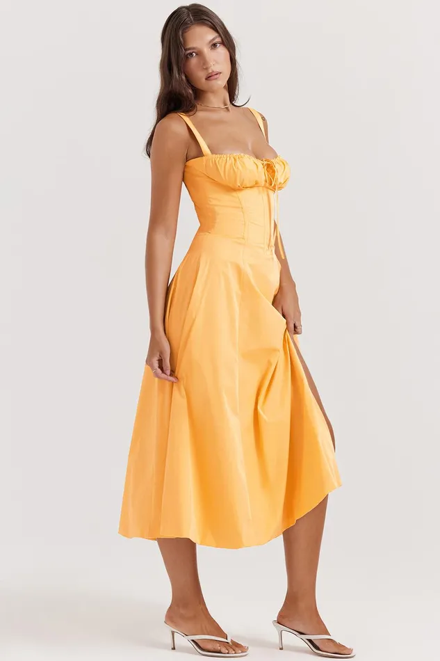 House Of CB CarmenTangerine Bustier Sundress Tangerine Women Corset Dresses