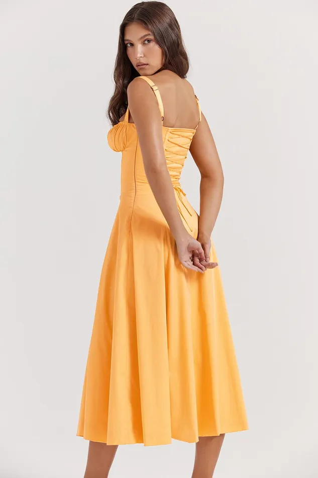 House Of CB CarmenTangerine Bustier Sundress Tangerine Women Corset Dresses