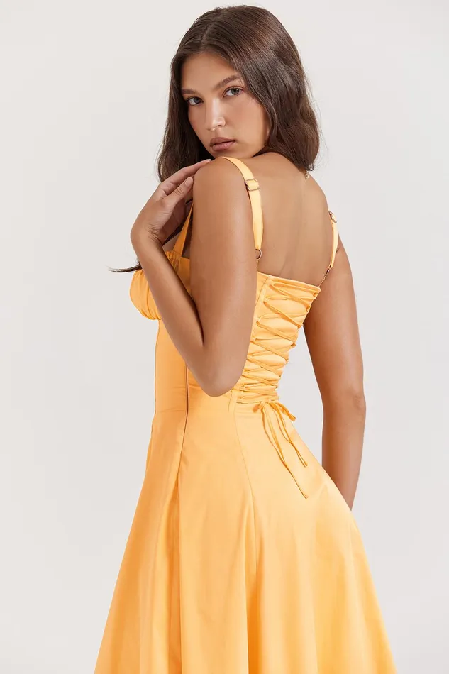House Of CB CarmenTangerine Bustier Sundress Tangerine Women Corset Dresses