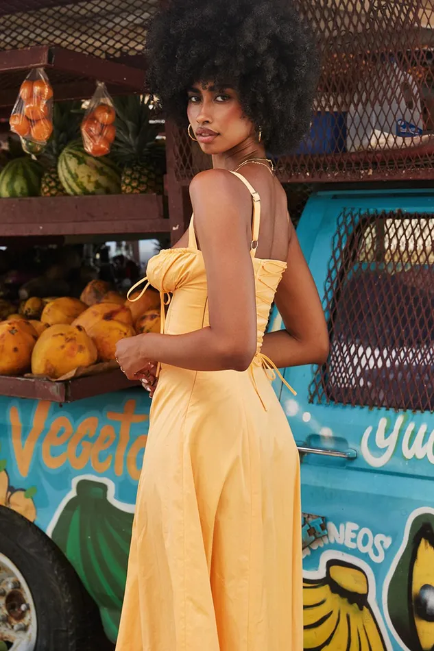 House Of CB CarmenTangerine Bustier Sundress Tangerine Women Corset Dresses