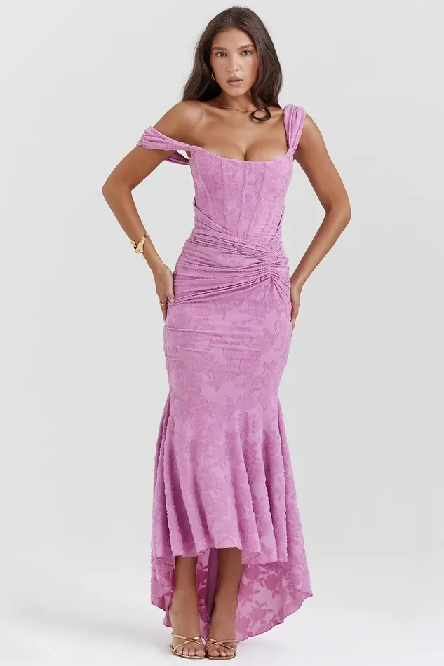 House Of CB CescaRose Pink Floral Maxi Dress Rose Women Corset Dresses