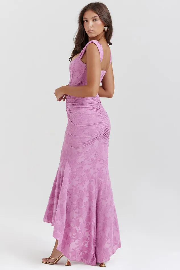 House Of CB CescaRose Pink Floral Maxi Dress Rose Women Corset Dresses