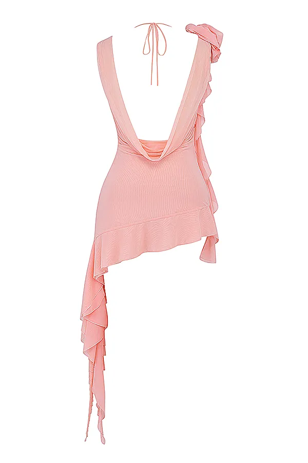 House Of CB CharlaSoft Apricot Ruffle Mini Dress 8211 SALE Soft Women Mini Dresses