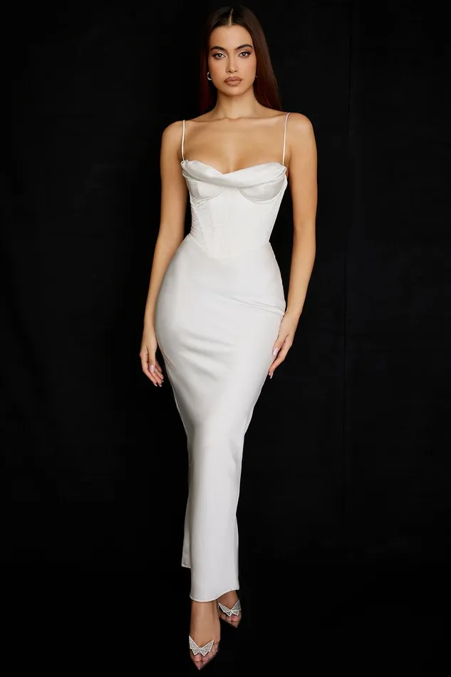 House Of CB CharmaineIvory Corset Maxi Dress Ivory Women Bodycon Dresses