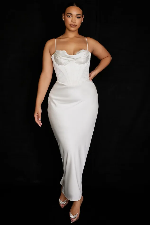 House Of CB CharmaineIvory Corset Maxi Dress Ivory Women Bodycon Dresses