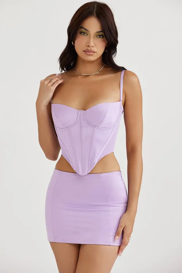 House Of CB ElodieOrchid Satin Mini Skirt 8211 SALE Orchid Women Skirts