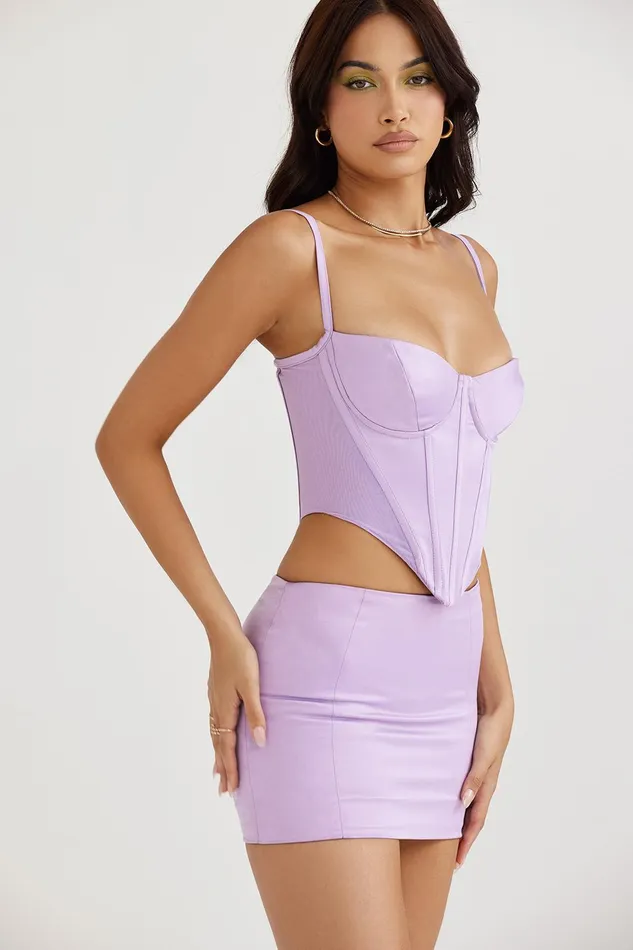 House Of CB ElodieOrchid Satin Mini Skirt 8211 SALE Orchid Women Skirts