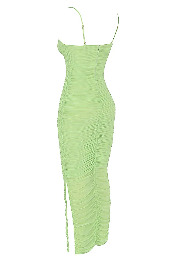 House Of CB FornarinaLime Organza Mesh Maxi Dress 8211 SALE Lime Women Maxi Dresses