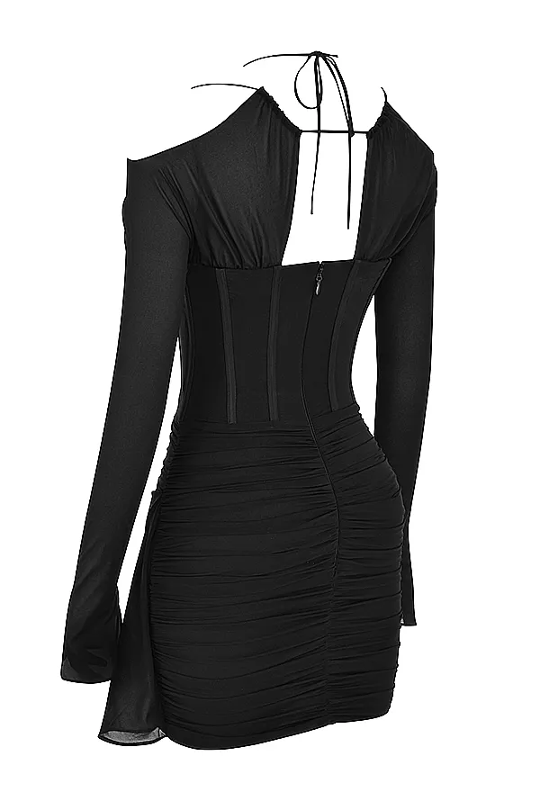 House Of CB GiannaBlack Real Silk Corset Mini Dress 8211 SALE Black Women Corset Dresses
