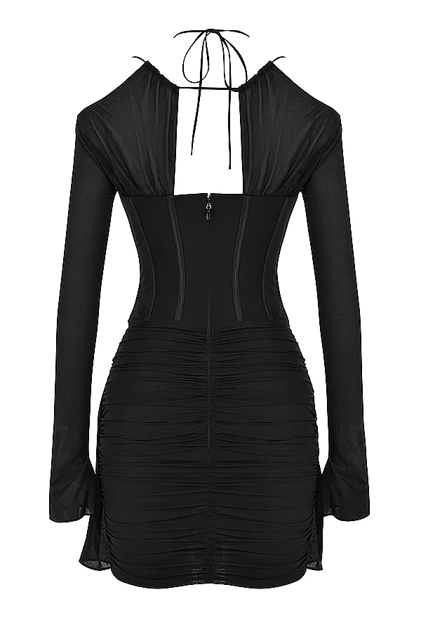 House Of CB GiannaBlack Real Silk Corset Mini Dress 8211 SALE Black Women Corset Dresses