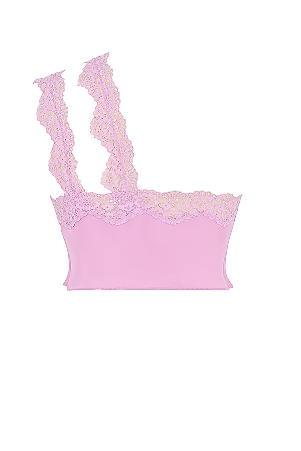 House Of CB LorenaPink Floaty Cropped Top 8211 SALE Pink Women Tops