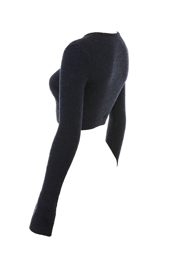 House Of CB LulieNavy Fluffy Knit Cropped Cardigan 8211 SALE Navy Women Tops