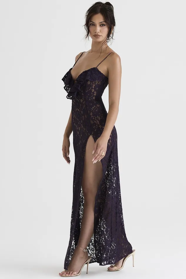 House Of CB MaliaNight Shade Lace Maxi Dress Night Women Bodycon Dresses