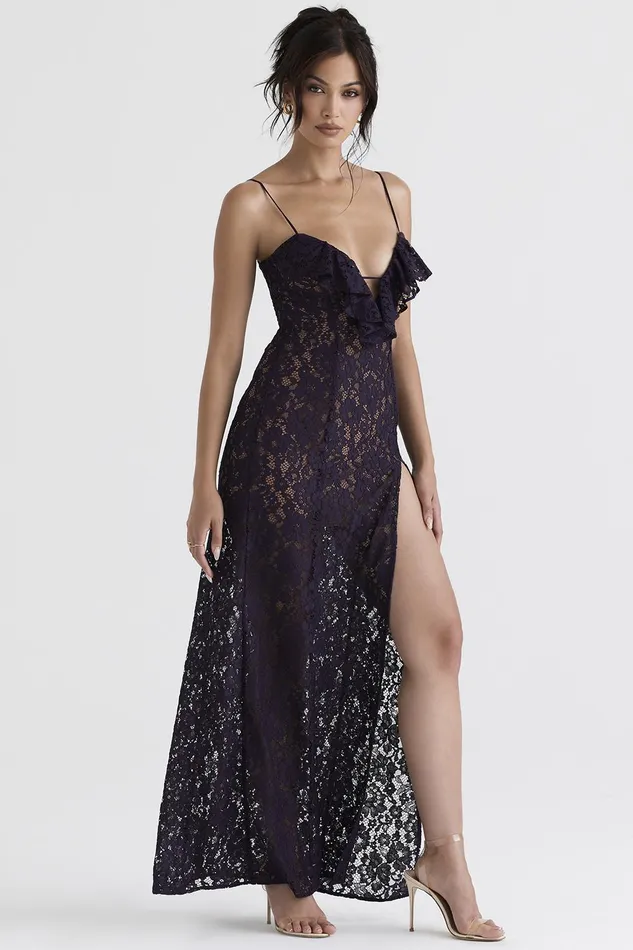 House Of CB MaliaNight Shade Lace Maxi Dress Night Women Bodycon Dresses