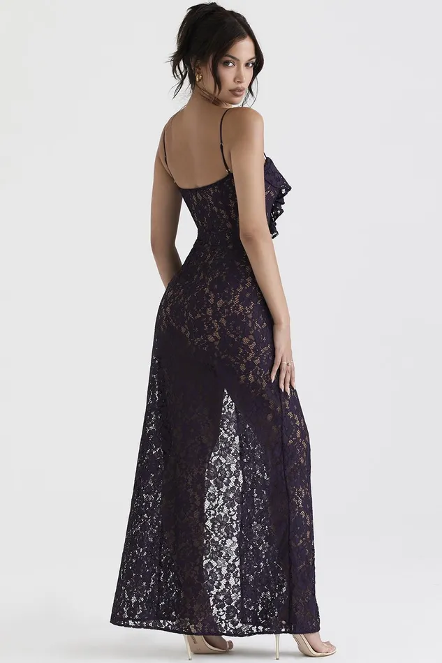 House Of CB MaliaNight Shade Lace Maxi Dress Night Women Bodycon Dresses