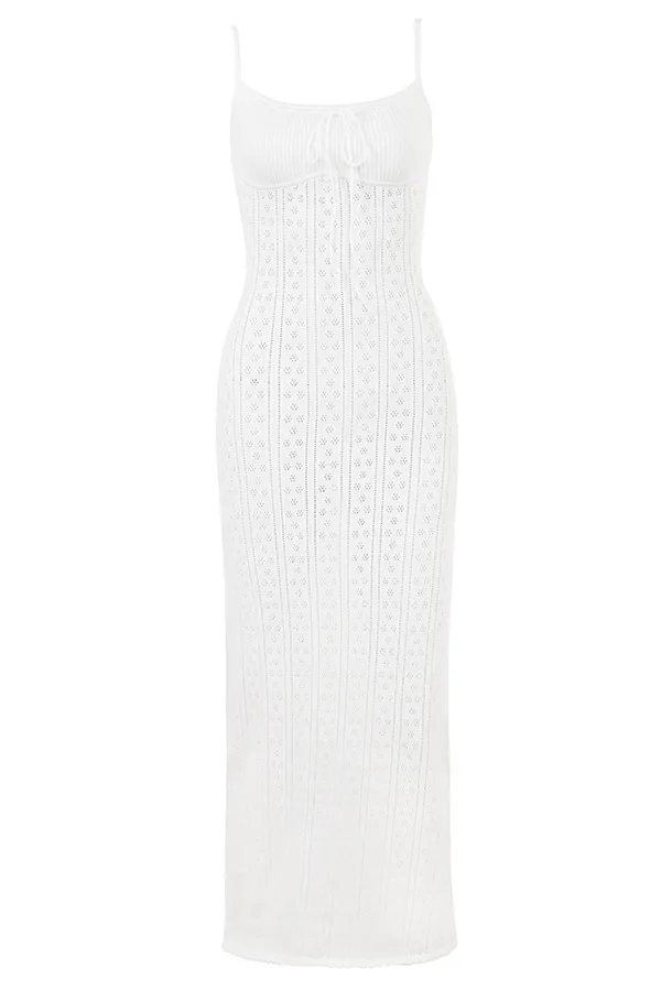 House Of CB MylaWhite Knit Maxi Dress White Women Bodycon Dresses