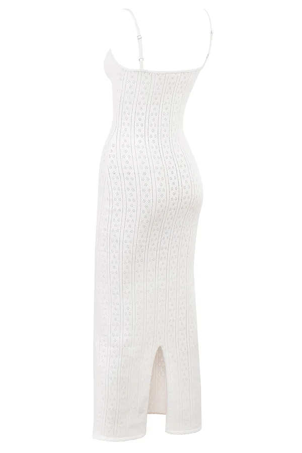House Of CB MylaWhite Knit Maxi Dress White Women Bodycon Dresses