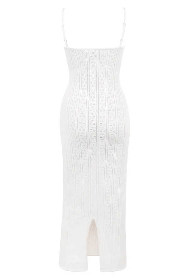 House Of CB MylaWhite Knit Maxi Dress White Women Bodycon Dresses