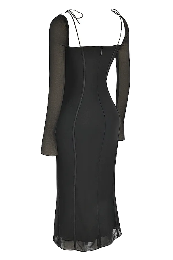 House Of CB OpheliaBlack Cutout Midi Dress 8211 SALE Black Women Midi Dresses