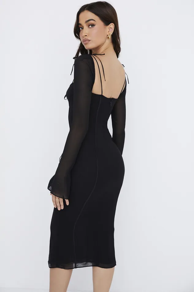 House Of CB OpheliaBlack Cutout Midi Dress 8211 SALE Black Women Midi Dresses