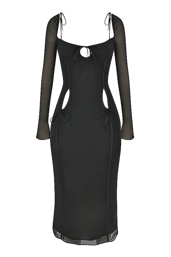 House Of CB OpheliaBlack Cutout Midi Dress 8211 SALE Black Women Midi Dresses