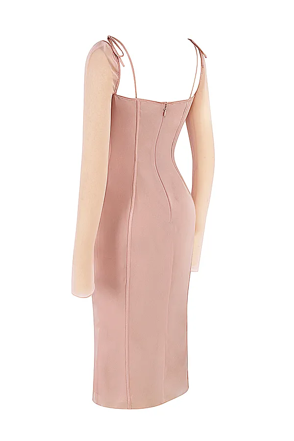 House Of CB OpheliaBlush Cutout Midi Dress 8211 SALE Blush Women Midi Dresses