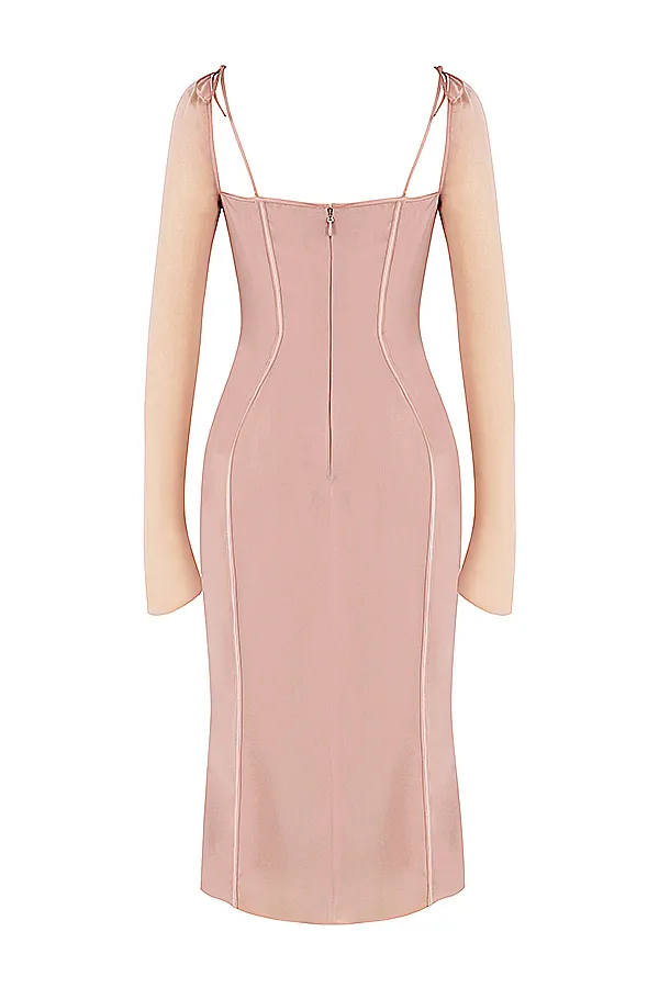 House Of CB OpheliaBlush Cutout Midi Dress 8211 SALE Blush Women Midi Dresses