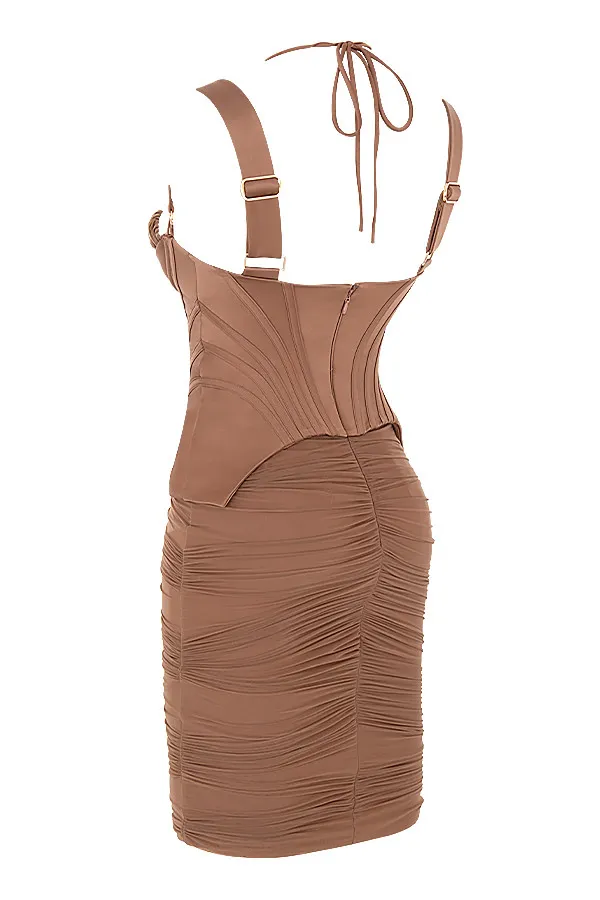 House Of CB TalyaToffee Corset Midi Dress 8211 SALE Toffee Women Midi Dresses