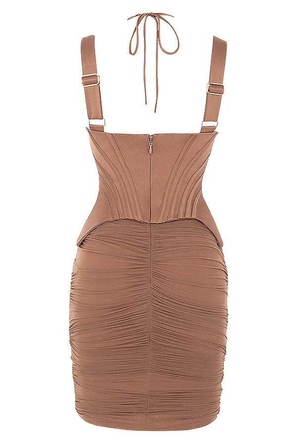House Of CB TalyaToffee Corset Midi Dress 8211 SALE Toffee Women Midi Dresses