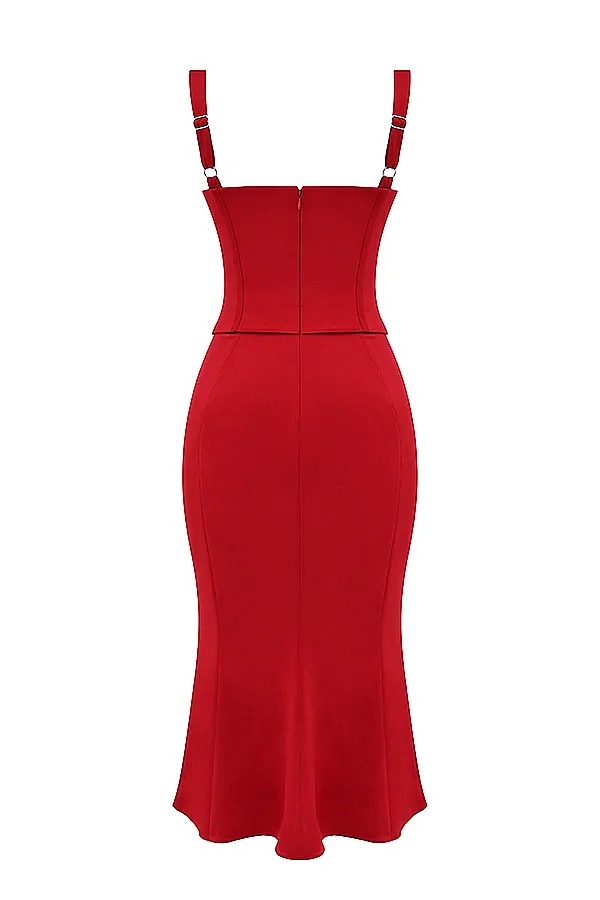 House Of CB ValenciaRed Rose Corset Dress 8211 SALE Red Women Corset Dresses