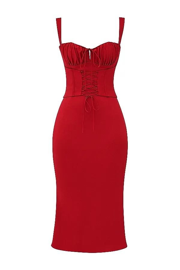 House Of CB ValenciaRed Rose Corset Dress 8211 SALE Red Women Corset Dresses