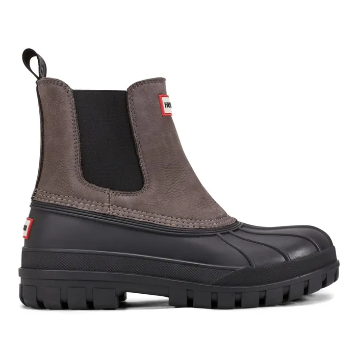 Hunter Boots Suffolk Insulated Waterproof Duck Boots Greyblack Men Insulated and Snow Boots