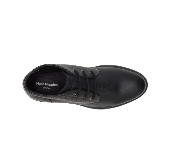Hush Puppies Boots Men Detroit Chukka Black Leather Hush Puppies Boots Men Detroit Chukka Black Leather
