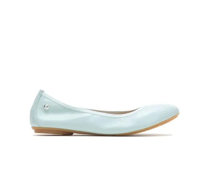Hush Puppies Flats and SlipOns Women Chaste Ballet Seafoam Leather
