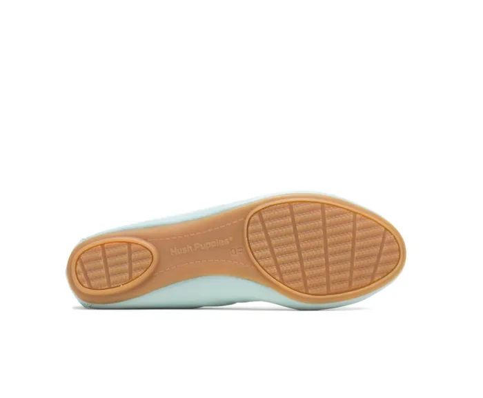 Hush Puppies Flats and SlipOns Women Chaste Ballet Seafoam Leather Hush Puppies Flats and SlipOns Women Chaste Ballet Seafoam Leather