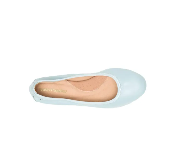 Hush Puppies Flats and SlipOns Women Chaste Ballet Seafoam Leather Hush Puppies Flats and SlipOns Women Chaste Ballet Seafoam Leather