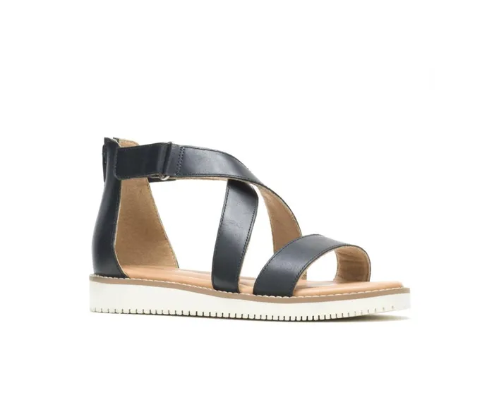 Hush Puppies Sandals Women Briard X Back Zip Black Leather Hush Puppies Sandals Women Briard X Back Zip Black Leather